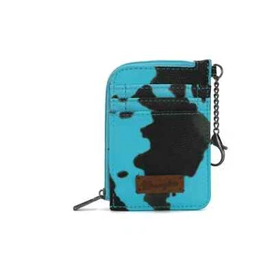 Estuche para tarjetas WG133-W005 Wrangler estampado de vaca mini cremallera - turquesa - Imagen 1 de 3