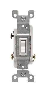 Leviton 01453-2WS White 15A 3-Pole Toggle AC Quiet Switch 4.2 H x 1.31 W in. - Picture 1 of 1