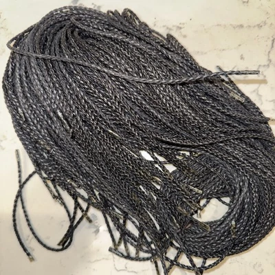 90cm ~ 1 Metro X 4mm Cuero Genuino Redondo Cordón Ocultar Cuerda Hilo NEGRO Foto 1 de 4