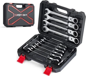 12-Pcs Flex-Head Ratcheting Wrench Set,Metric 8mm-19mm, Combination Spanner kits - Picture 1 of 7