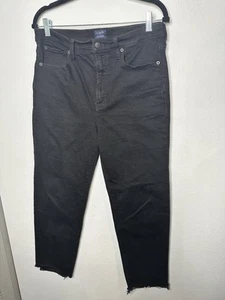 J. Crew Factory Stovepipe Jeans Raw Hem Black Size 30 - Picture 1 of 3