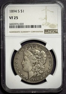 1894-S Morgan Silver Dollar - NGC VF 25 - Picture 1 of 4