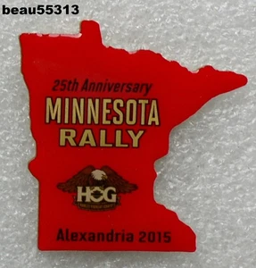 ⭐2015 HARLEY DAVIDSON OWNERS GROUP HOG ALEXANDRIA MINNESOTA 25th STATE RALLY PIN - Picture 1 of 1