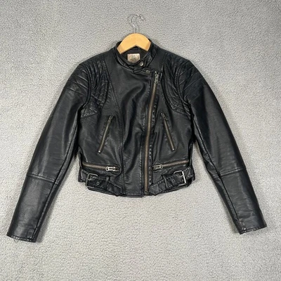 We The Free People Vegan Leather Moto Jacket Womens XS Black Cafe Racer - Image 1 of 4
