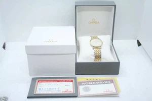 Omega De Ville Quarz Datum Elfenbein Zifferblatt GP Herren - Bild 1 von 10