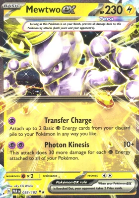 Mewtwo ex 058/182 Near Mint SV04: Paradox Rift Pokemon Shipnow - Image 1 of 2