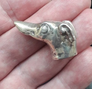 SMALL METAL PLATED GREYHOUND HEAD POSSIBLY CANE HANDLE - Picture 1 of 5