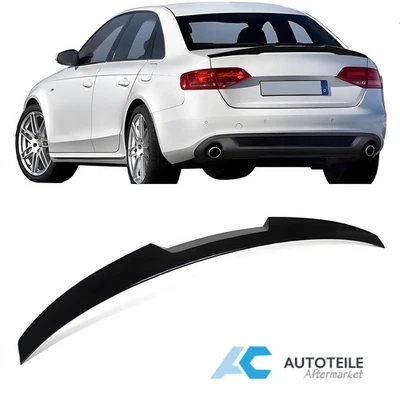 Heckspoiler Spoiler Schwarz Glanz Heckflügel für Audi A4 B8 Limo 09-12 - Bild 1 von 4