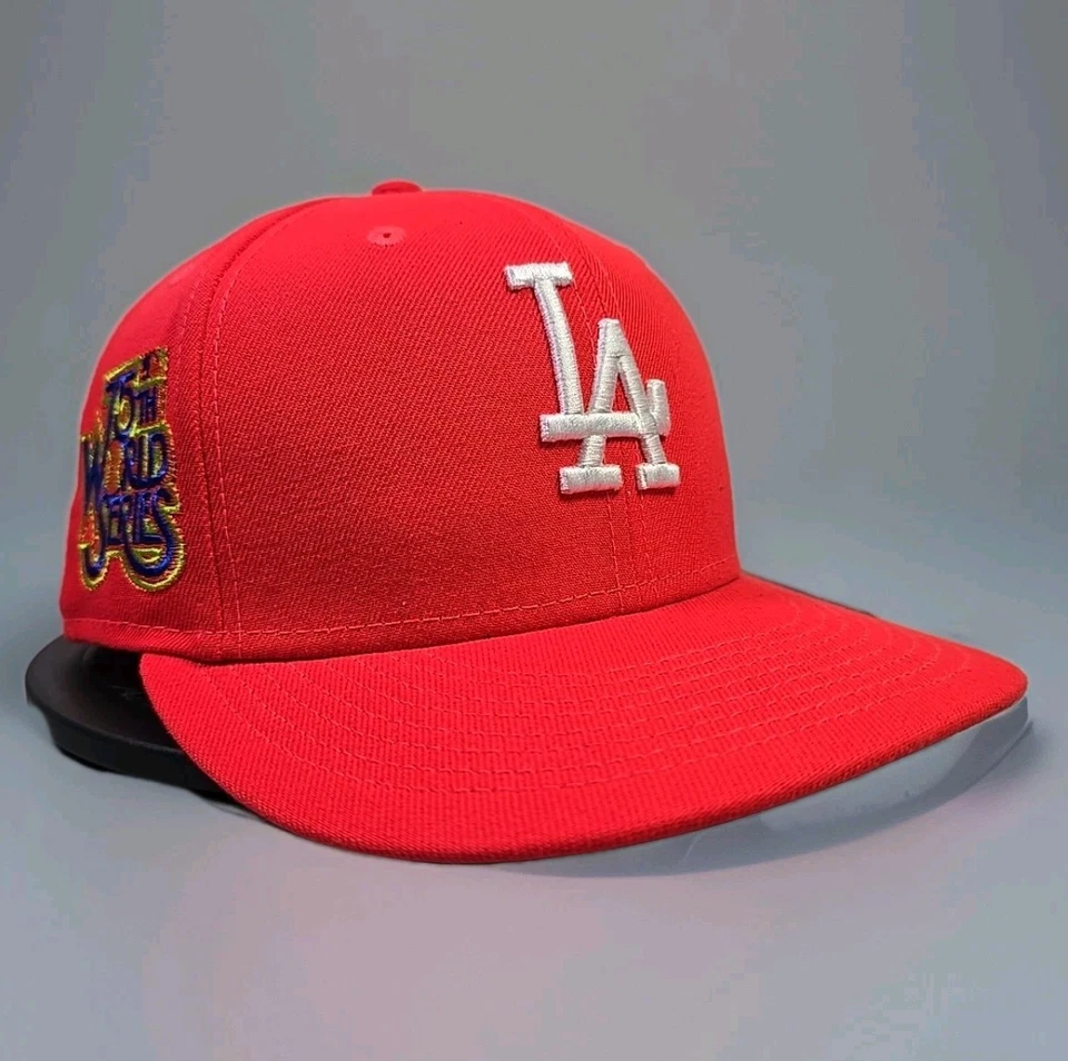 Los Angeles Dodgers 75th World Series 59FIFTY Fitted Hat – Red/Blue – Size 7 3/4 - Image 1 of 4