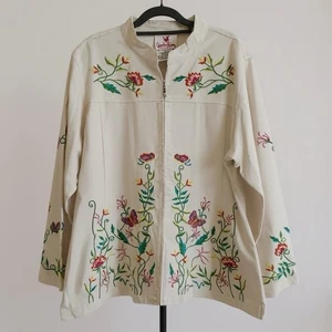 Quacker Factory Embroidered Jacket Unique And Colourful Size XL - Picture 1 of 6