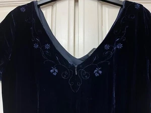 Laura Ashely velvet long navy evening dress size 10 - Picture 1 of 5