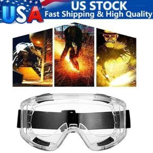 Splash Anti-scratch Eye Protective Eyewear Safety Goggles Over Glasses Lab Work - Picture 1 of 13
