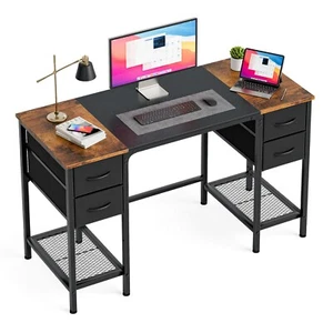 Miazya Computer Desk, Office Desk with Drawers&Mesh Shelf - Picture 1 of 8