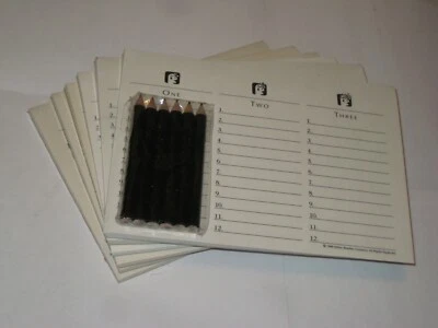 Scattergories Game Replacement Lot of 6 Score Pads w cardboard back & 6 pencils  - Image 1 of 4