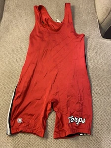 Men's Vintage Shiny Brute Team Issued Wrestling Singlet Maryland Uniform Large - Picture 1 of 2