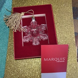 2010 Annual Snowflake Marquis by Waterford Crystal Ornament in Box - Picture 1 of 5