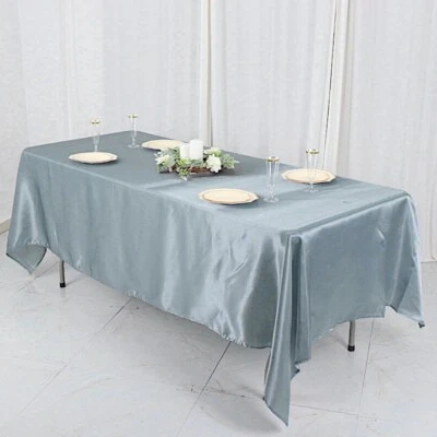 10 pcs 60x102" SATIN Rectangular Tablecloths - Wedding PARTY Wholesale Supplies - Image 1 of 3