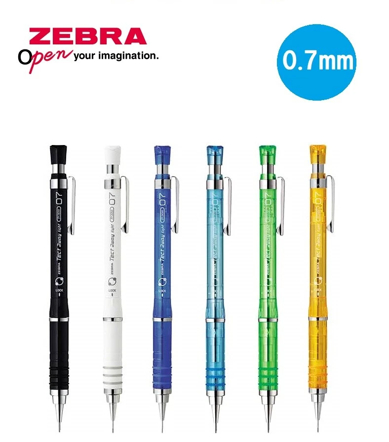 Lápis mecânico Zebra Tect luz bidirecional 0,7 mm escolha entre 6 cores de corpo - Imagem 1 de 1