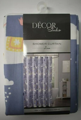New Decor Studio Shower Curtain Liam Llama Polyester 72x72 - Image 1 of 4