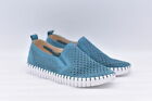 Women's Ilse Jacobsen Tulip 140 Slip on Sneakers Teal Blue Size 39 (US Size 8.5)