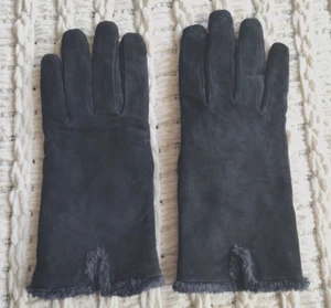 Vintage Isotoner Black Leather Suede Driving Gloves  Size XL Aris 115 - Picture 1 of 7