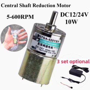 New 12V/24V 10W Reduction Gearbox Central Shaft Reducer DC Gear Motor 5-600rpm - Picture 1 of 17