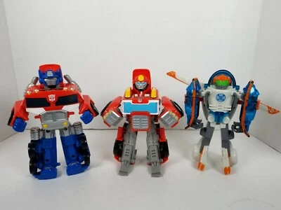 Transformers Rescue Bots Lot of 3 Optimus Prime Heatwave Blades Hasbro - Image 1 of 4