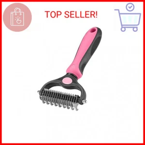 Pet Grooming Tool - 2 Sided Undercoat Rake for Cats and Dogs - Safe Dematting Co - Picture 1 of 2