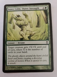 MTG Magic The Gathering Card Inner Calm Outer Strength Instant Arcane Green 2005 - Picture 1 of 2