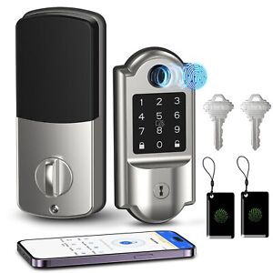Smart Lock, 7-in-1 Keyless Entry Door Lock, Fingerprint Door Lock with Touchs...