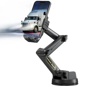 Heavy Duty Truck Phone Holder Mount 16.9 Long Arm Super Suction Cup, Dashboard - Photo 1 sur 8