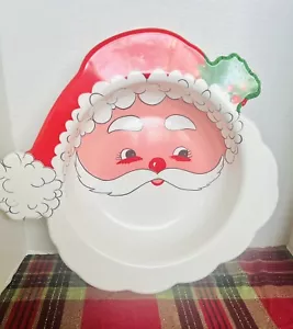 VTG Santa Party Server Tray/Bowl For Christmas Snacks Made In USA 14”x14” - Picture 1 of 9