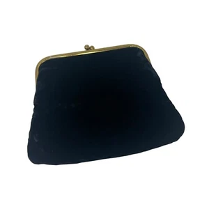 Vintage Julius Resnick JR USA Vintage schwarz Samt Clutch Handtasche Etui mit Kissverschluss - Bild 1 von 8