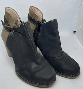 Womens El Naturalista Colibri Black Leather Ankle Boots Size 36 US 4 - Picture 1 of 10