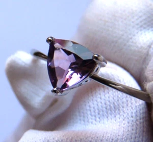 Anillo Plata de Ley 925 con amatista forma corazon - Imagen 1 de 7