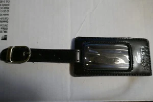 Vintage Lacoste Parfums Kofferanhänger schwarz mit silbernem Logo Leder - Bild 1 von 3