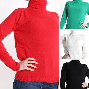 Maglione Dolcevita In Misto Cashmere Donna Medium Fit Spessa Made in Italy - Foto 1 di 23