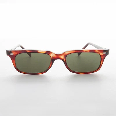 Slim Vintage Sunglasses Beatnik Low Profile Brown Tortoiseshell Frame  - Wilson - Image 1 of 3