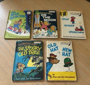 Vtg 5 Lot HC BERENSTAINS BEARS Kids BOOKS Detectives On the Moon Spooky Old Tree - Picture 1 of 11