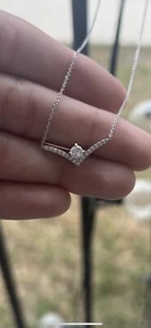 14k white gold diamond pendant necklace- Zales - Picture 1 of 6