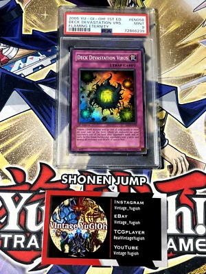 Yugioh PSA 9 Deck Devastation Virus FET-EN058 1st Edition Super Rare - Image 1 of 4