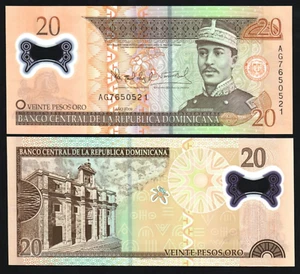 Dominican Republic 20 PESOS P-182 2009 Polymer Flower UNC World Currency NOTE - Picture 1 of 3