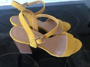 New Look Mustard Yellow  Block Heel Sandals - UK Size 7 40 Comfort