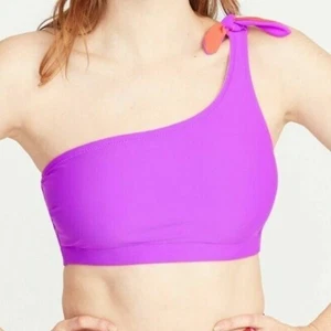Old Navy Womens Sz XL Bikini Swim Suit Top Fuchsia Pink One Shoulder Padded Cups - Picture 1 of 8