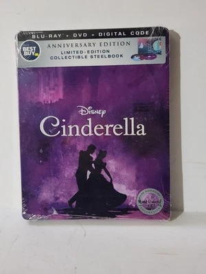 Cinderella Blu-Ray DVD Digital Code Steelbook Best Buy Exclusive Anniversary NEW Foto 1 de 2