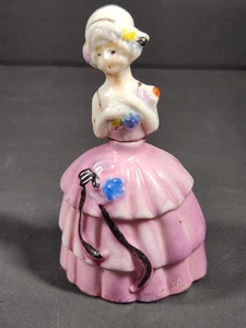 Vintage Japan porcelain figural woman perfume bottle with cork and glass dauber - Picture 1 of 7