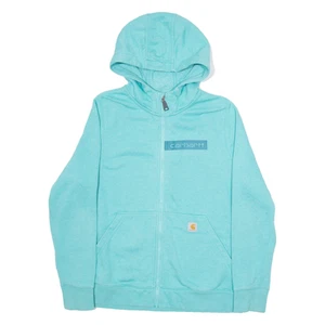 CARHARTT 12-14 Girls Blue Hoodie Full Zip L - Picture 1 of 6