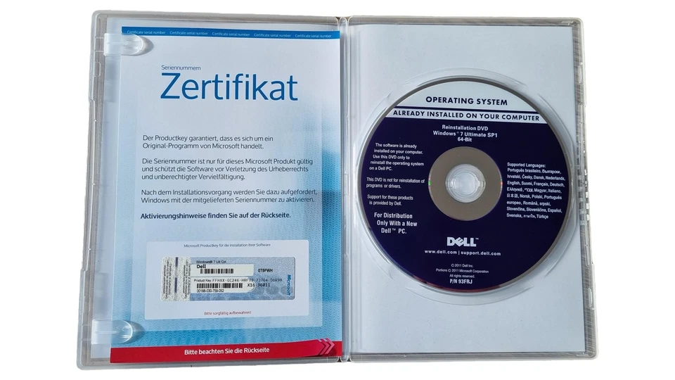 Dell Windows 7 Ultimate Reinstall DVD SP1 64-Bit Multilang PC - Bild 1 von 2