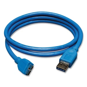 Tripp Lite USB 3.0 Device Cable, USB 3.0 A/USB 3.0 Micro-B, 3 ft, Blue - Picture 1 of 3