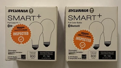 SYLVANIA Smart+ A19 Soft White Bulbs  Bluetooth Brightness 800 lumens 2packs - Image 1 of 4